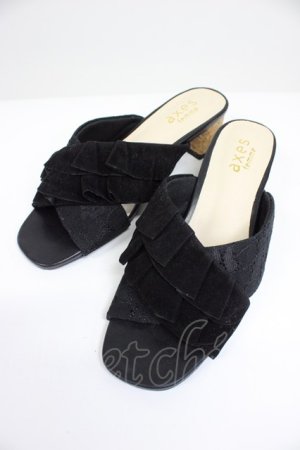 画像: axes femme / フリル×レースミュール L クロ T-26-03-01-015-AX-SH-SA-ZT