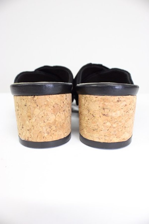 画像2: axes femme / フリル×レースミュール L クロ T-26-03-01-015-AX-SH-SA-ZT (2)