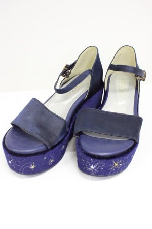 画像: axes femme POETIQUE / 星座刺繍サンダル M ネイビー T-26-03-01-017-AX-SH-SA-ZT