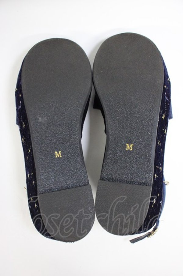 画像4: axes femme POETIQUE / 星座刺繍サンダル M ネイビー T-26-03-01-017-AX-SH-SA-ZT (4)
