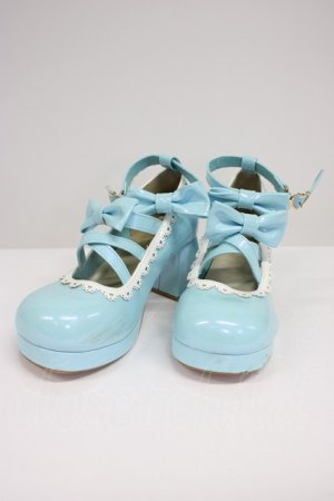 画像: axes femme kawaii / ダブルリボンスカラップパンプス L サックス T-26-03-01-018-AX-SH-SA-ZT