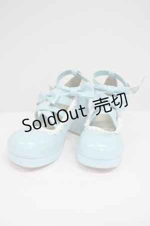 画像: axes femme kawaii / ダブルリボンスカラップパンプス L サックス T-26-03-01-018-AX-SH-SA-ZT