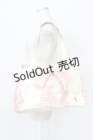 画像: PINK HOUSE / ギンガムチェックリボントートバッグ  ピンク T-26-03-02-001-LO-BG-SA-ZT