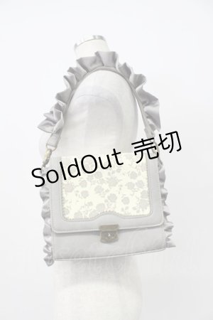 画像: axes femme / フラワーシルエットフリルショルダーバッグ  グレー T-26-03-02-016-AX-BG-SA-ZTK046