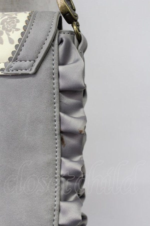 画像6: axes femme / フラワーシルエットフリルショルダーバッグ  グレー T-26-03-02-016-AX-BG-SA-ZT (6)