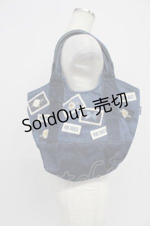 画像: PINK HOUSE / ワッペンハンドバッグ  青デニム T-26-03-02-027-LO-BG-SA-ZT