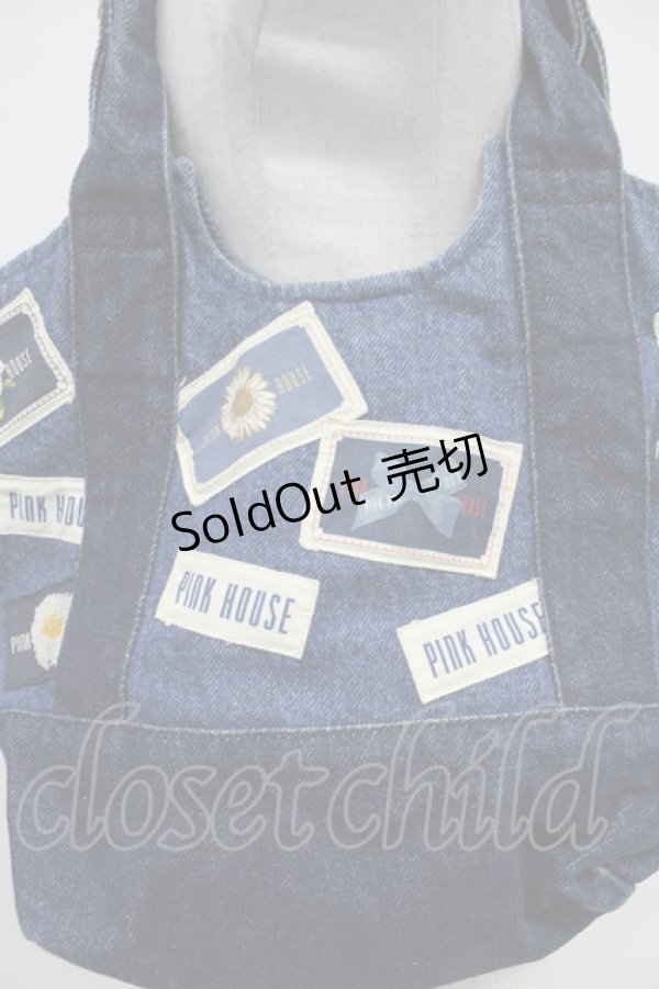 画像2: PINK HOUSE / ワッペンハンドバッグ  青デニム T-26-03-02-027-LO-BG-SA-ZT (2)