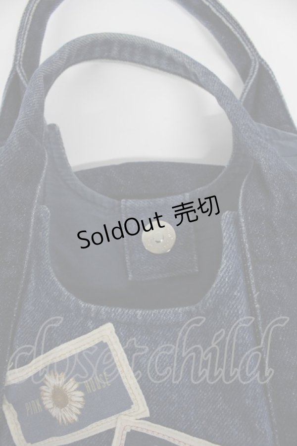 画像4: PINK HOUSE / ワッペンハンドバッグ  青デニム T-26-03-02-027-LO-BG-SA-ZT (4)