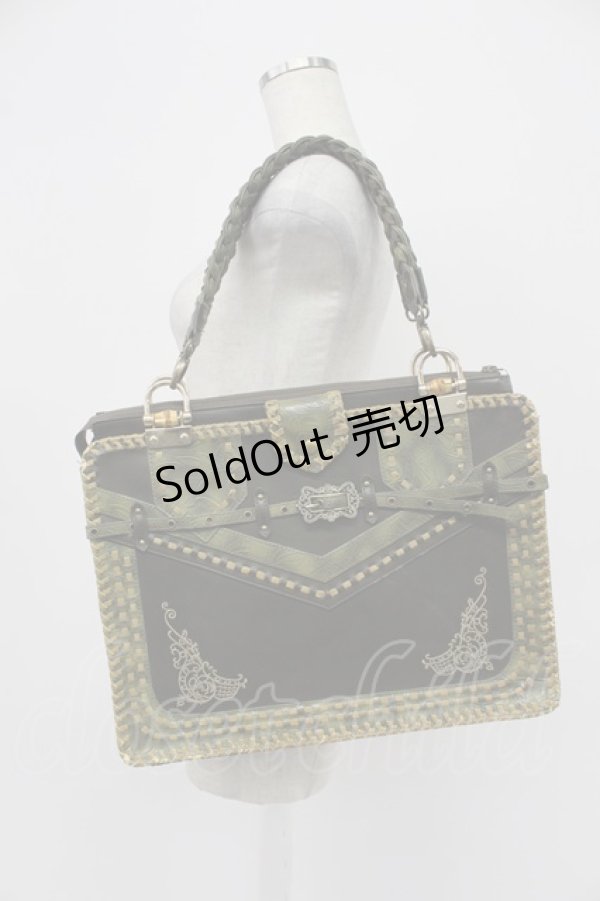 画像1: OZZ ANGELO / ステッチ2WAYバッグ  グリーン T-26-03-02-028-OO-BG-SA-ZT (1)