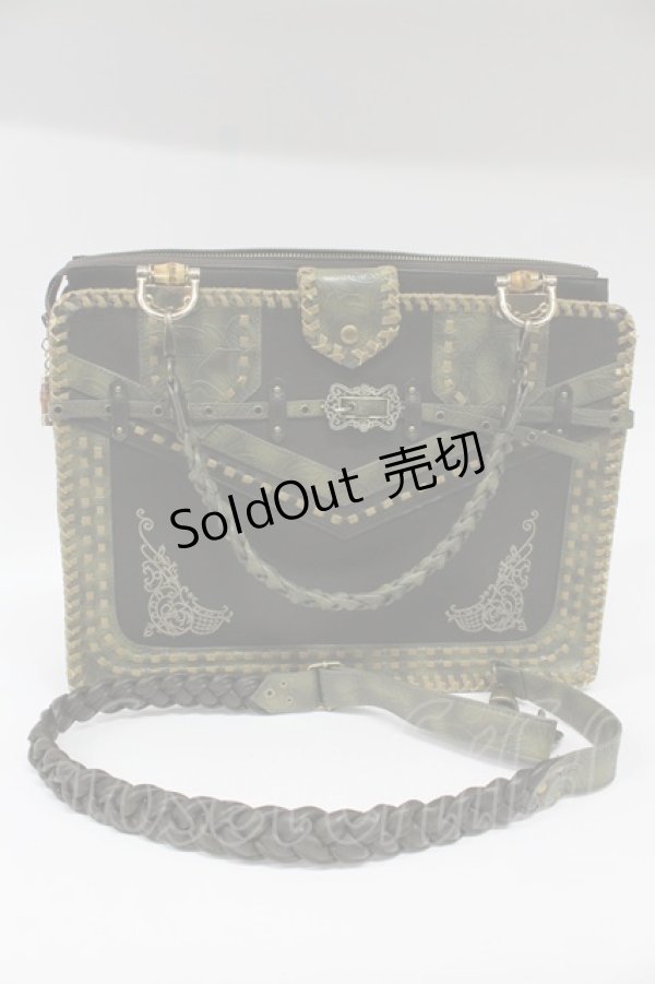 画像6: OZZ ANGELO / ステッチ2WAYバッグ  グリーン T-26-03-02-028-OO-BG-SA-ZT (6)