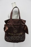 画像1: Maison de FLEUR / ダブルリボンギャザートートバッグ  ブラウン T-26-03-02-029-LO-BG-SA-ZT (1)