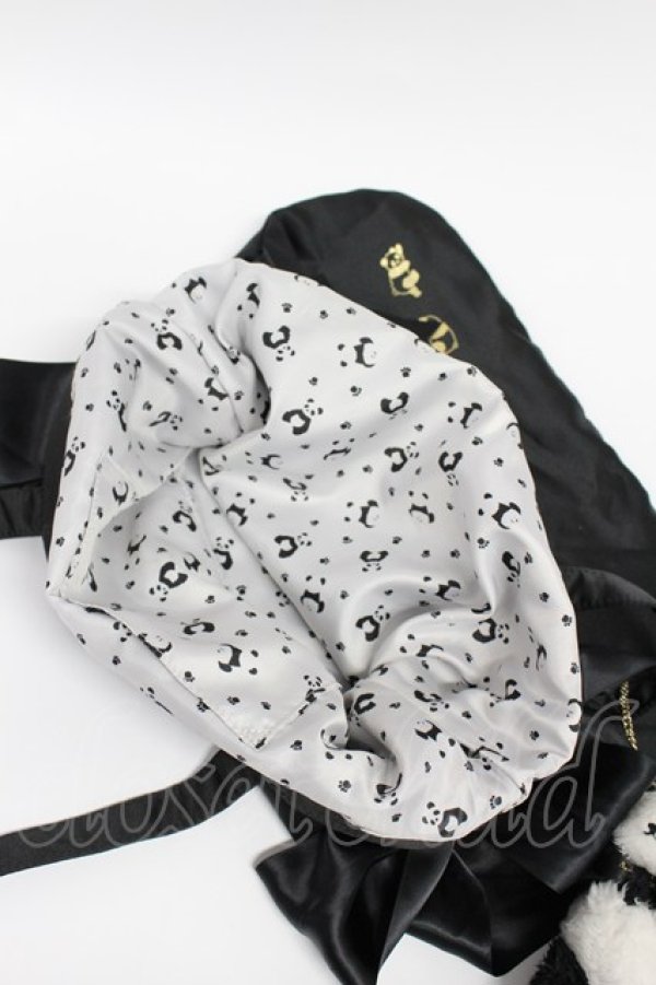 画像6: Maison de FLEUR / パンダチャーム付きダブルリボントートバッグ  黒 T-26-03-02-031-LO-BG-SA-ZT (6)