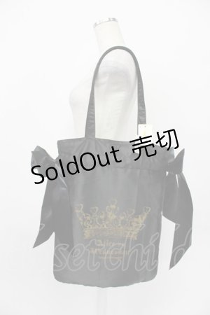 画像: 水曜日のアリス / サテンリボントート  ブラック T-26-03-02-033-PU-BG-SA-ZT