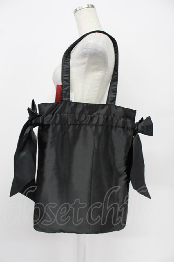 画像2: 水曜日のアリス / サテンリボントート  ブラック T-26-03-02-033-PU-BG-SA-ZT (2)