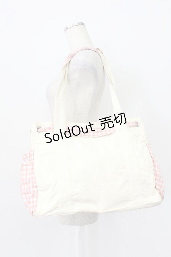 画像2: PINK HOUSE / ギンガムチェックリボントートバッグ  ピンク T-26-03-02-001-LO-BG-SA-ZT (2)