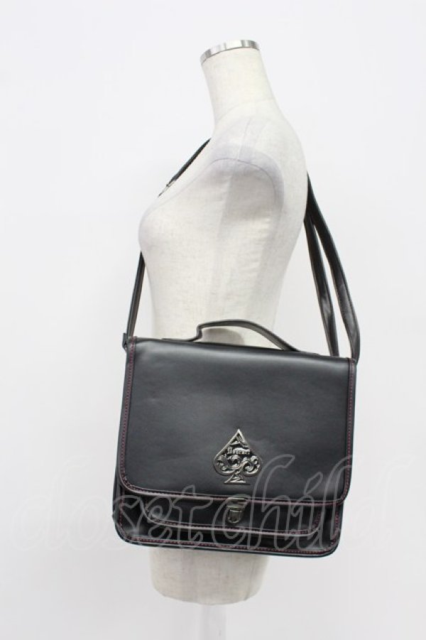 画像1: Deorart / スペードモチーフショルダーバッグ  黒Ｘシルバー T-26-03-02-039-PU-BG-SA-ZT (1)