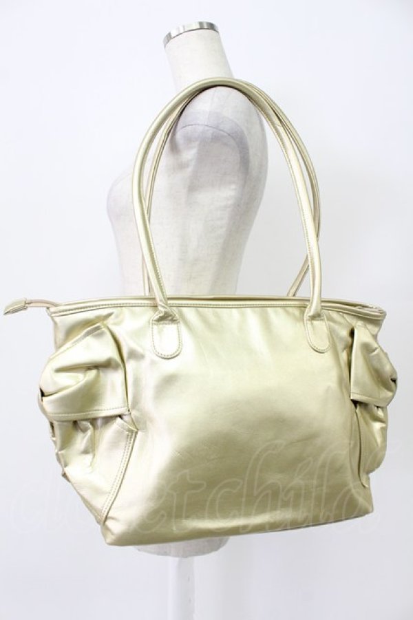 画像2: MILK / サイドリボントートバッグ  ゴールド T-26-03-02-004-ML-BG-SA-ZT (2)
