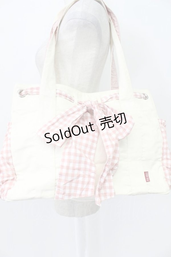 画像3: PINK HOUSE / ギンガムチェックリボントートバッグ  ピンク T-26-03-02-001-LO-BG-SA-ZT (3)