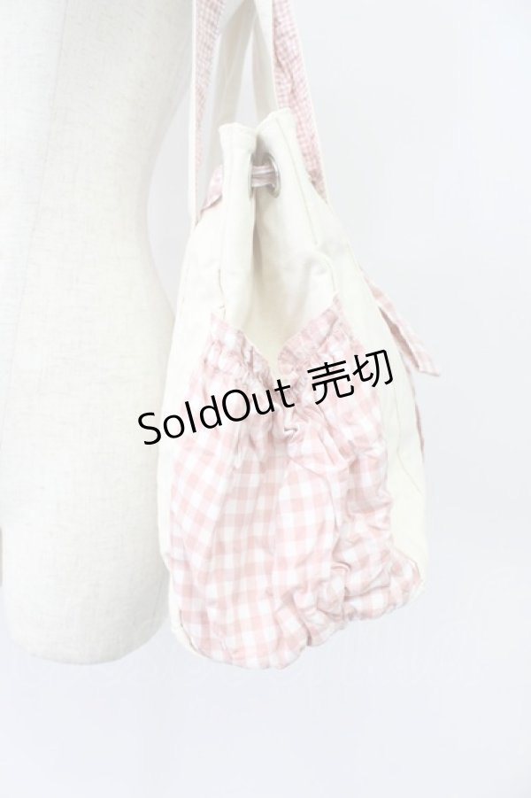 画像5: PINK HOUSE / ギンガムチェックリボントートバッグ  ピンク T-26-03-02-001-LO-BG-SA-ZT (5)