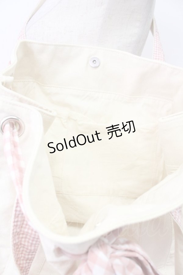 画像6: PINK HOUSE / ギンガムチェックリボントートバッグ  ピンク T-26-03-02-001-LO-BG-SA-ZT (6)