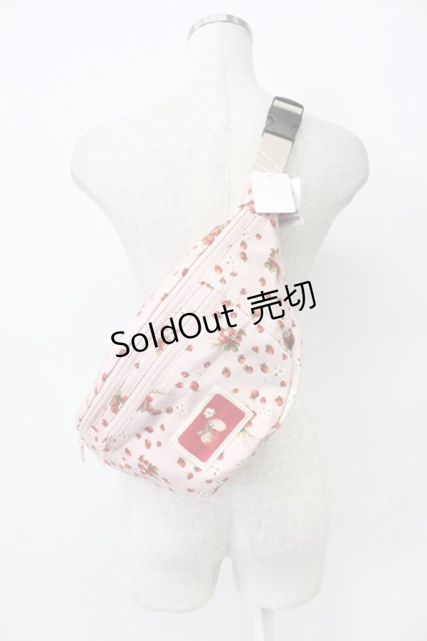 画像1: PINK HOUSE / いちご柄ウエストポーチ  ピンク T-26-03-02-011-LO-BG-SA-ZT (1)