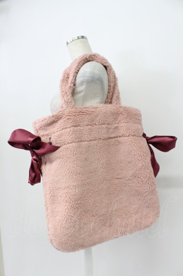 画像3: Maison de FLEUR / ボアダブルリボントートバッグ  ピンク T-26-03-02-013-LO-BG-SA-ZT (3)