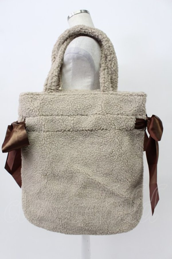 画像3: Maison de FLEUR / ボアダブルリボントートバッグ  ベージュ T-26-03-02-014-LO-BG-SA-ZT (3)