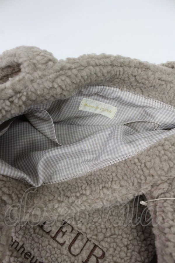 画像4: Maison de FLEUR / ボアダブルリボントートバッグ  ベージュ T-26-03-02-014-LO-BG-SA-ZT (4)