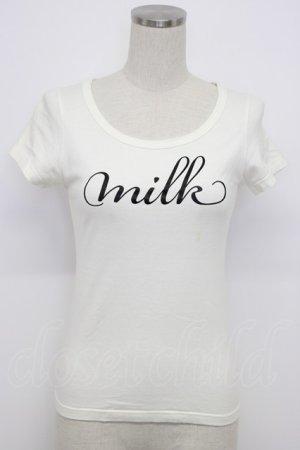 画像: MILK / MILKロゴTee  オフ×ブラック T-26-03-06-001-ML-TS-SA-ZT637