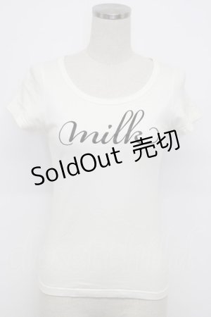 画像: MILK / MILKロゴTee  オフ×ブラック T-26-03-06-001-ML-TS-SA-ZT637