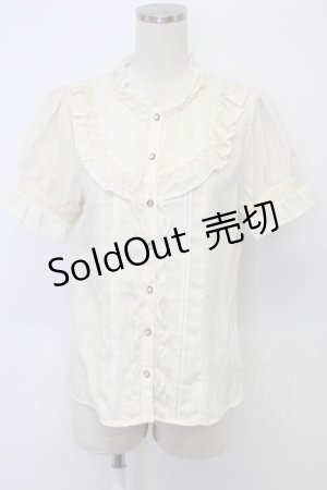 画像: axes femme / スタンド襟レースブラウス  アイボリー T-26-03-06-003-AX-BL-SA-ZT