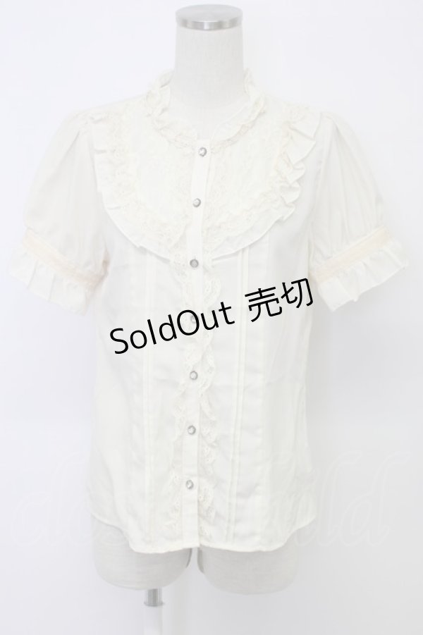 画像1: axes femme / スタンド襟レースブラウス  アイボリー T-26-03-06-003-AX-BL-SA-ZT (1)