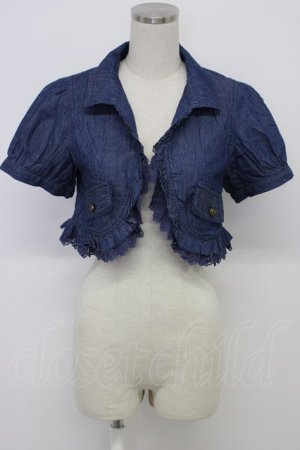 画像: axes femme / フリルシャツ風ボレロ  青デニム T-26-03-06-022-AX-TO-SA-ZT