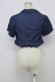 画像2: axes femme / フリルシャツ風ボレロ  青デニム T-26-03-06-022-AX-TO-SA-ZT (2)