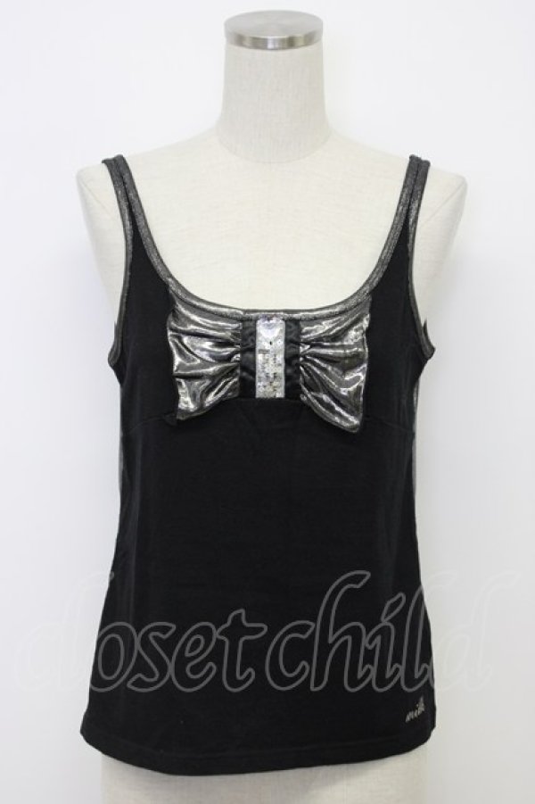 画像1: MILK / メタリックキャミソール  ブラック T-26-03-06-023-ML-BL-SA-ZT (1)