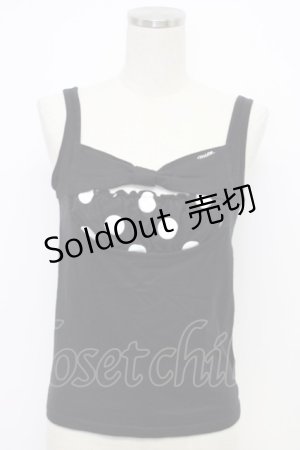 画像: MILK / ドットリボンキャミソール  ブラック T-26-03-06-024-ML-TO-SA-ZT