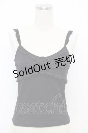 画像: MILK / フリルローズキャミ  ブラック T-26-03-06-025-ML-TO-SA-ZT