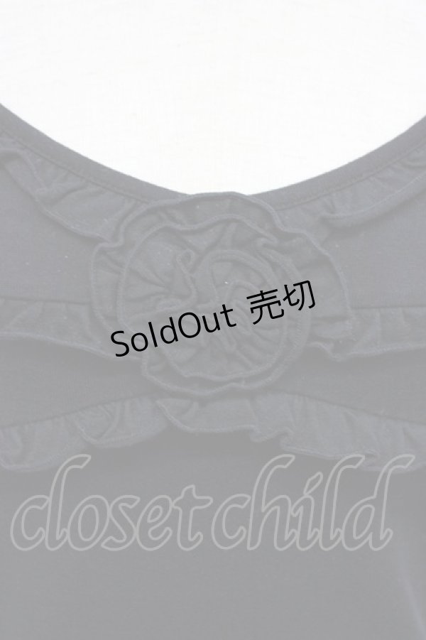 画像3: MILK / フリルローズキャミ  ブラック T-26-03-06-025-ML-TO-SA-ZT (3)