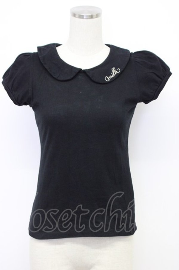 画像1: MILK / ラウンドカラーパフトップス  ブラック T-26-03-06-033-ML-TO-SA-ZT (1)