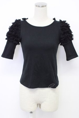 画像: MILK / /ファニーフリルトップス  ブラック T-26-03-06-036-ML-TO-SA-ZT637