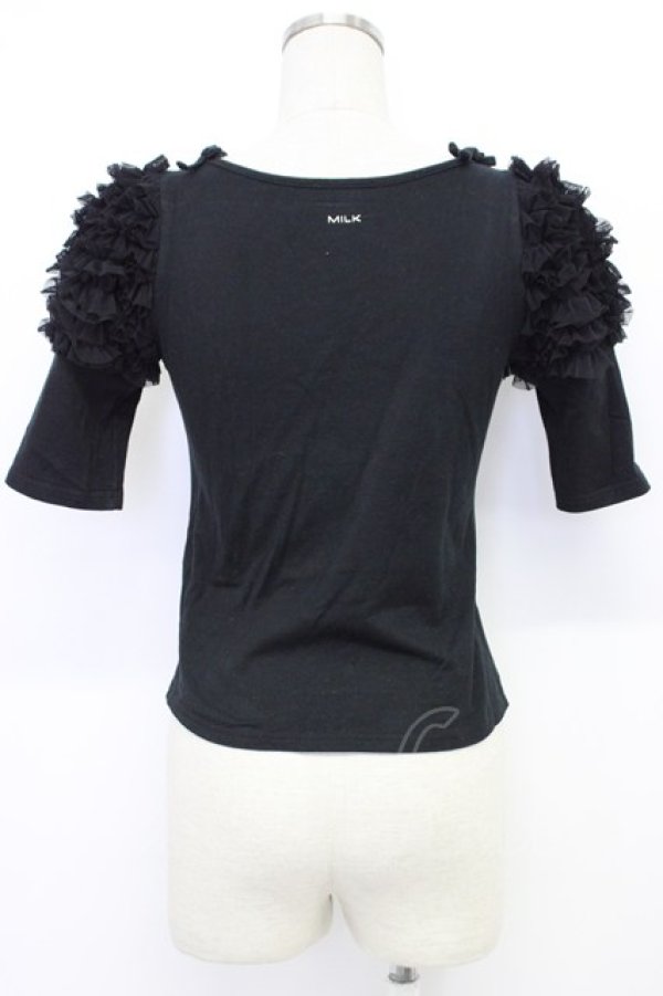 画像2: MILK / /ファニーフリルトップス  ブラック T-26-03-06-036-ML-TO-SA-ZT (2)