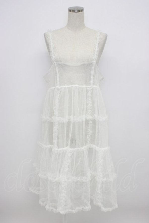 画像1: Candy Stripper / ROMANESQUE FRILL CAMISOLE DRESS  白 T-26-03-06-037-PU-OP-SA-ZT (1)