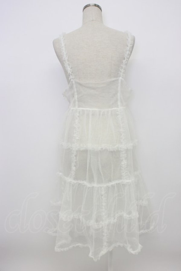 画像2: Candy Stripper / ROMANESQUE FRILL CAMISOLE DRESS  白 T-26-03-06-037-PU-OP-SA-ZT (2)
