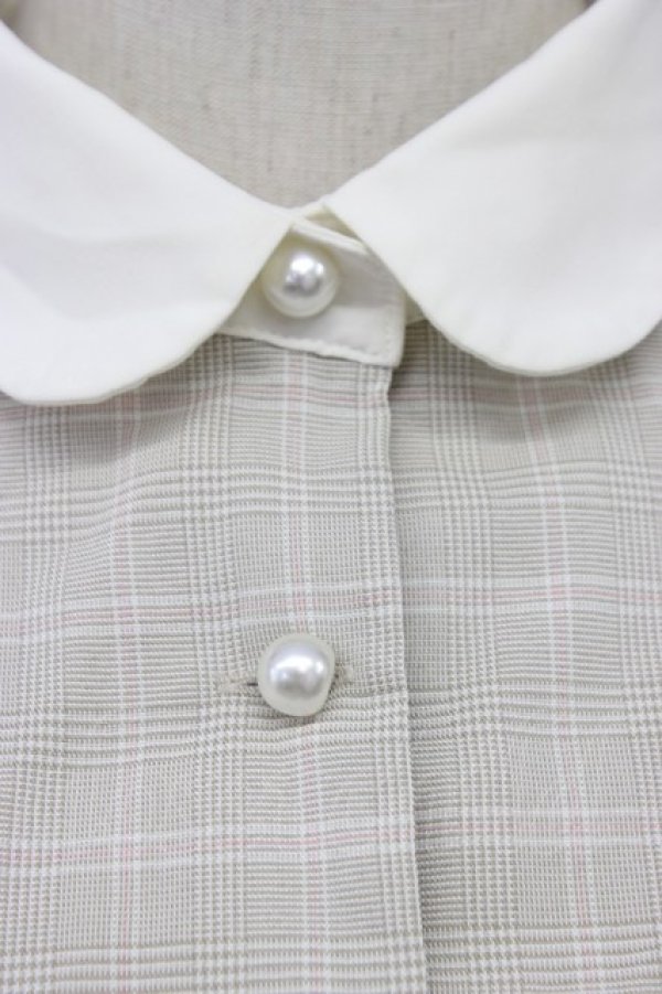 画像5: Ank Rouge / パールボタンチェック半袖ワンピース  ブラウン T-26-03-06-043-CA-OP-SA-ZT (5)