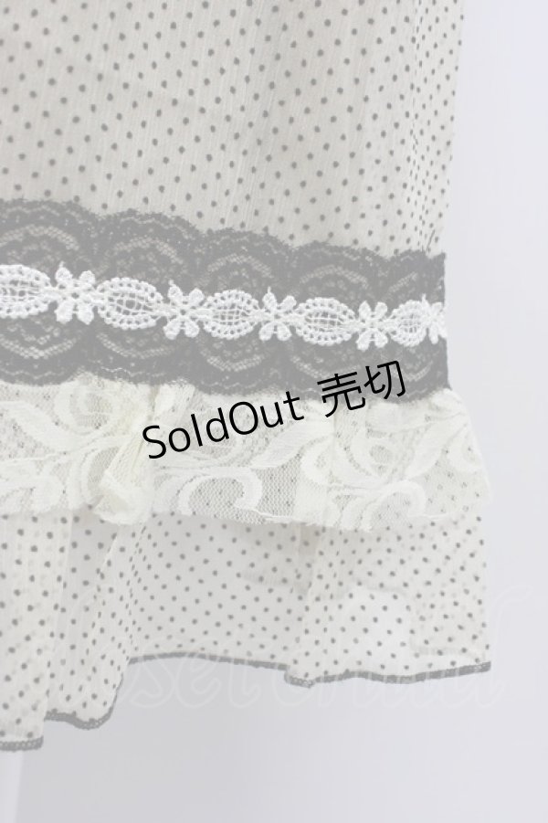 画像3: axes femme / フロッキードットブラウスワンピース  アイボリーＸ黒 T-26-03-06-044-AX-OP-SA-ZT (3)