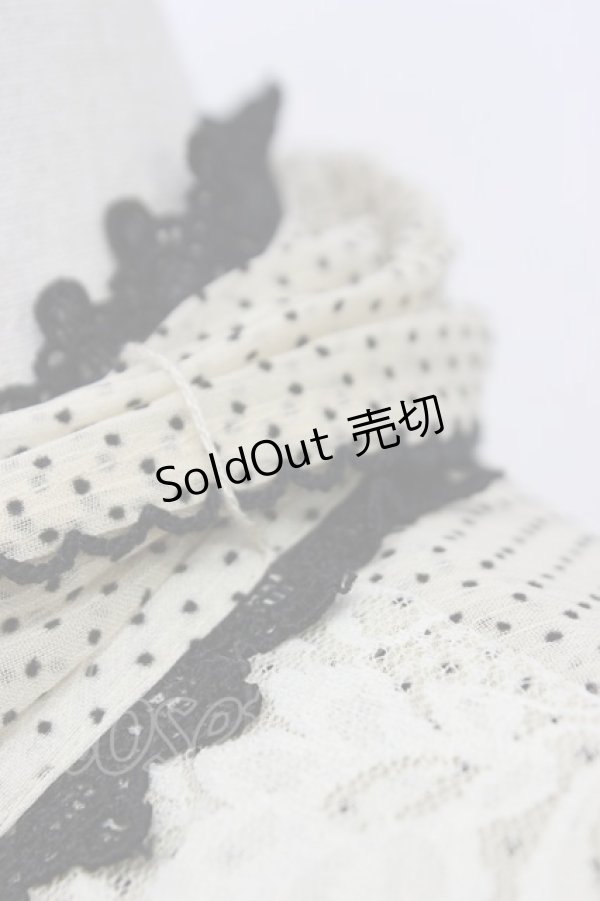 画像4: axes femme / フロッキードットブラウスワンピース  アイボリーＸ黒 T-26-03-06-044-AX-OP-SA-ZT (4)