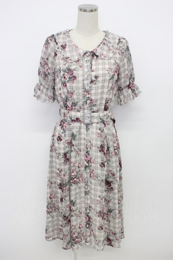 画像1: axes femme / 花柄フェミニンワンピース M ピンク T-26-03-06-047-AX-OP-SA-ZT (1)