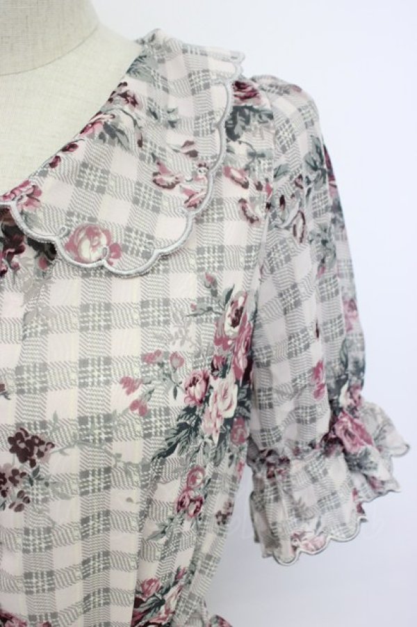 画像4: axes femme / 花柄フェミニンワンピース M ピンク T-26-03-06-047-AX-OP-SA-ZT (4)