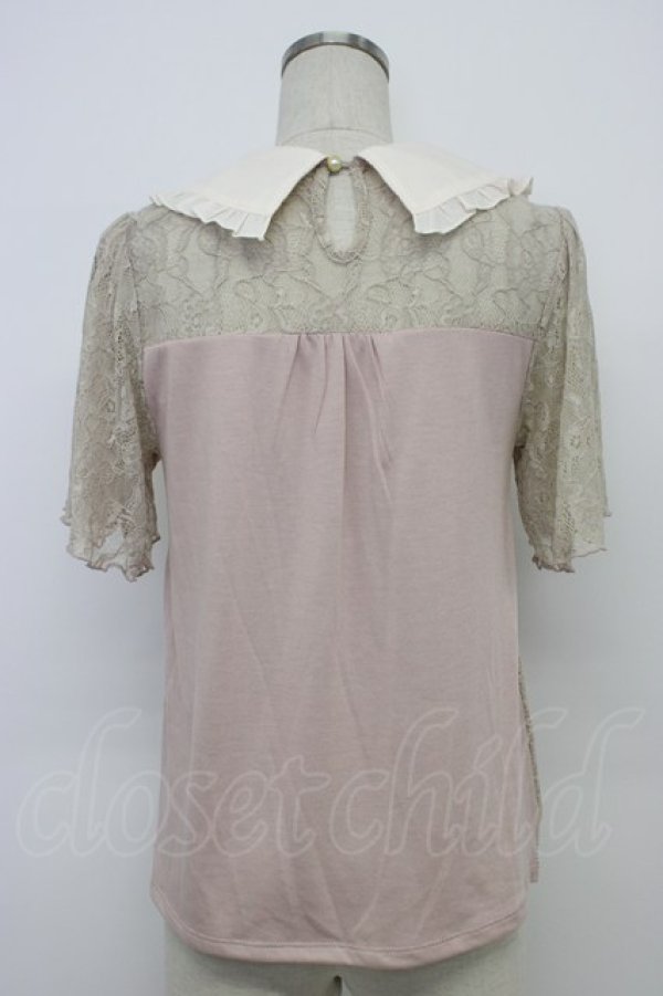 画像2: axes femme / ギンガムチェックレースプルオーバー  ピンク T-26-03-06-008-AX-TO-SA-ZT (2)