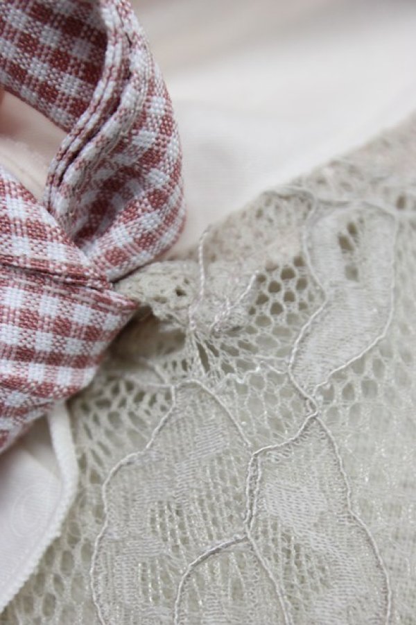 画像4: axes femme / ギンガムチェックレースプルオーバー  ピンク T-26-03-06-008-AX-TO-SA-ZT (4)